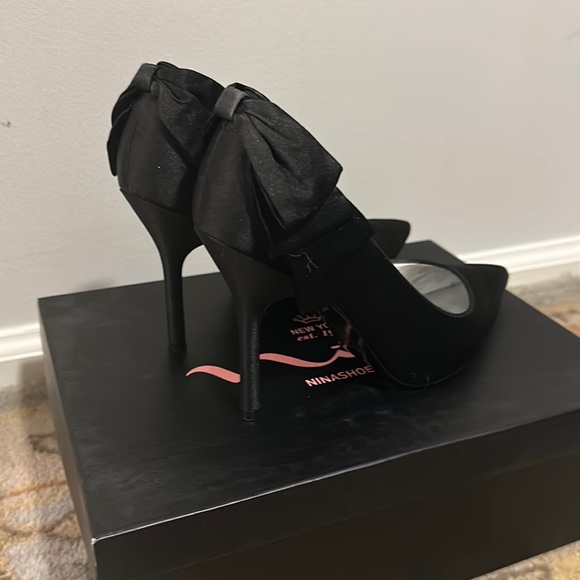 Nina Shoes Shoes - Nina shoes, black satin, 3inch heels size 6.5